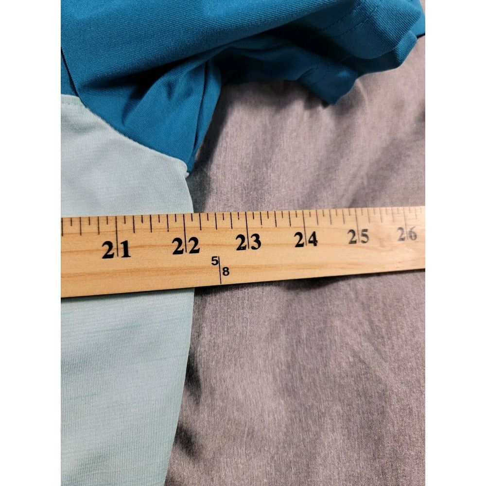 Under Armour Loose Heatgear Mens XL Teal Blue Color Block Performance Polo Shirt - Picture 6 of 8